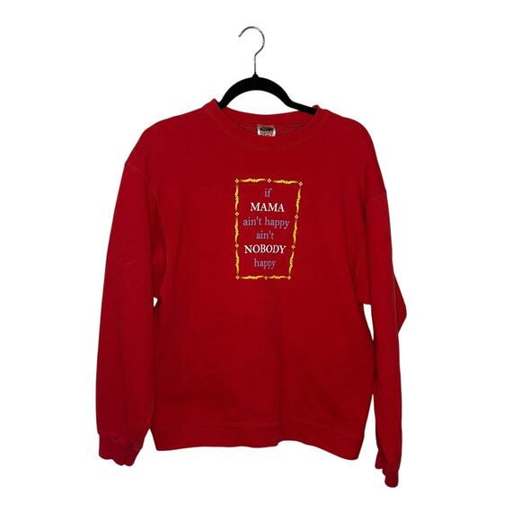 Vintage Fruit of the Loom Mama Ain’t Happy Sweatshirt L - Picture 1 of 6
